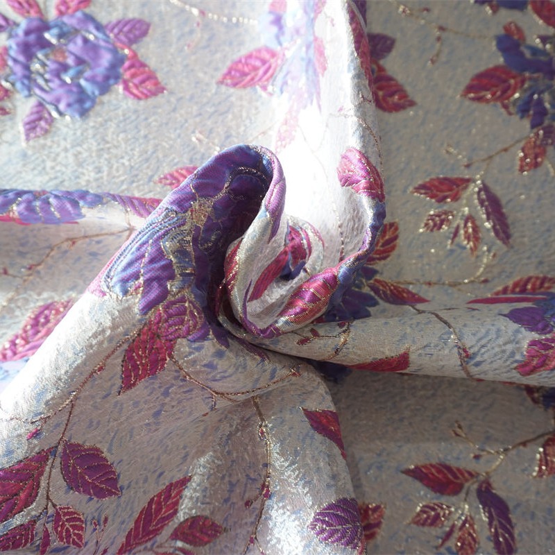 New Woven Blister Embossed Vintage Ink Multicolor Jacquard Fabric Women's dress Dress Bag Clothing