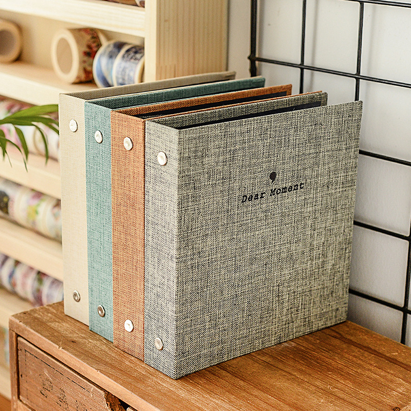 Picture of Wholesale plain cotton linen loose-leaf PP photo album photo album movie ticket storage postcard 3 inch 5 inch