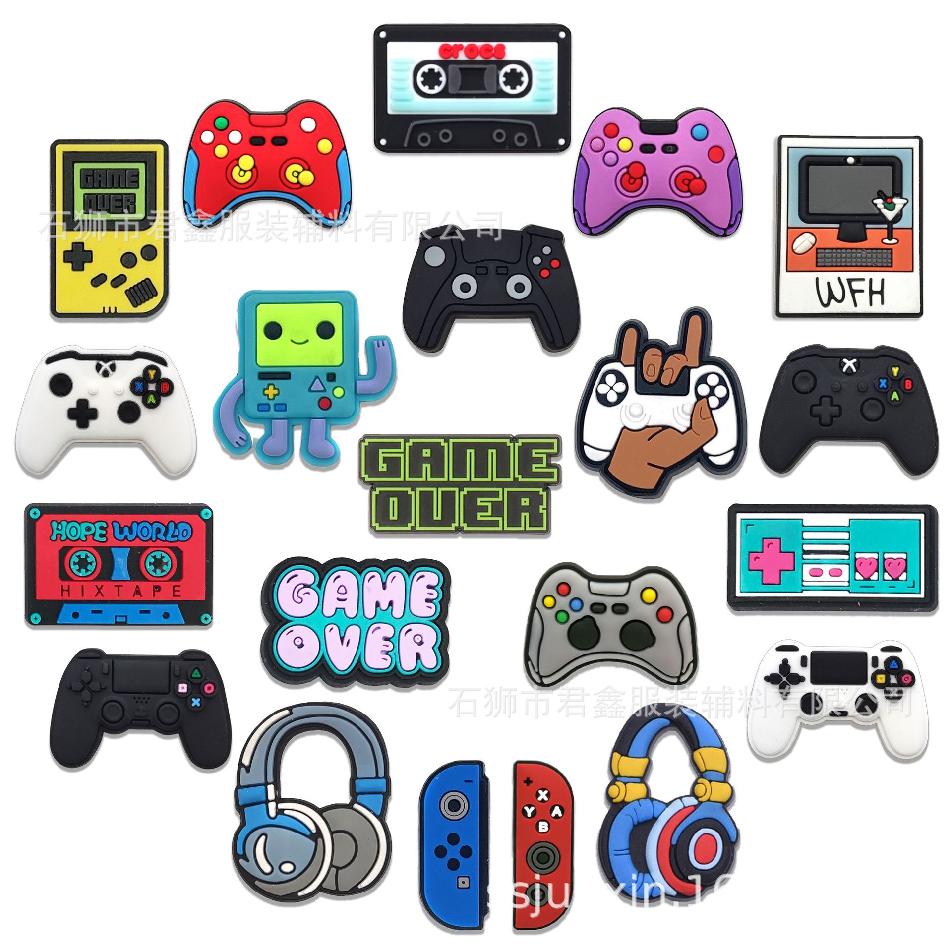 Game Shoe Flower Shoe Accessories Beach Shoe PVC Shoe Buckle Cross Border in stock Game Machine Shoe Flower Shoe Buckle