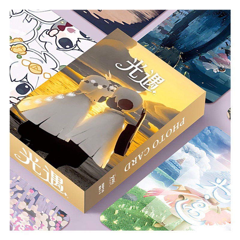 The new game light meets the surrounding three-inch box 300G coated paper HD printing LOMO card birthday gift