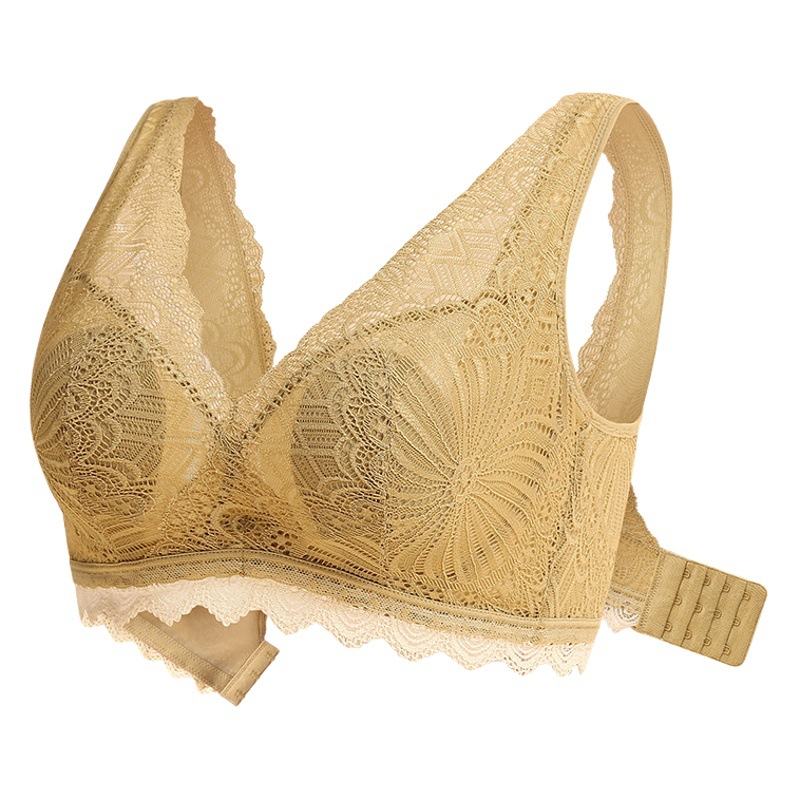 Big Breasts Appear Smaller, Thin Lace Vest-Style Soft Steel Ring Bra, Latex Ultra-Thin Rabbit Ears Intimates, Women's Autumn Adjustable Type