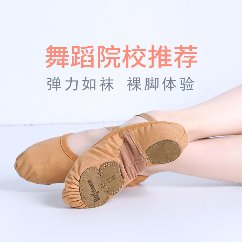 Elastic Mesh Lace-Free Dance Shoes Soft Sole Women's Practice Spring Adult Cat Claw Ballet Camel Body Dance Shoes