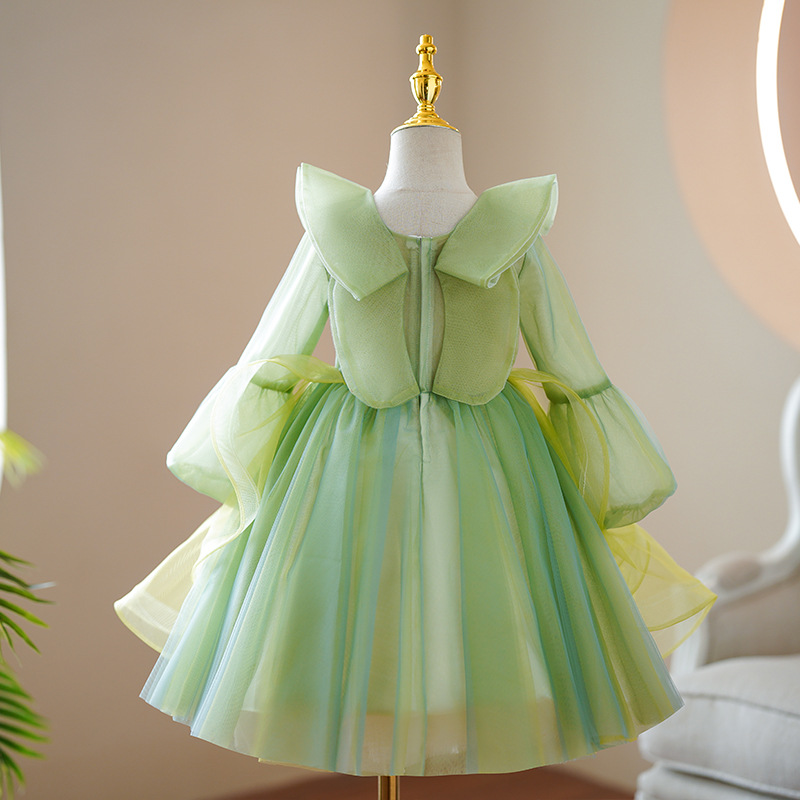 Picture of Children's Dress Princess Dress Girls' Puffy Skirt Little Host Piano Performance Dress Flower Girl's Wedding Dress Catwalk Skirt Autumn