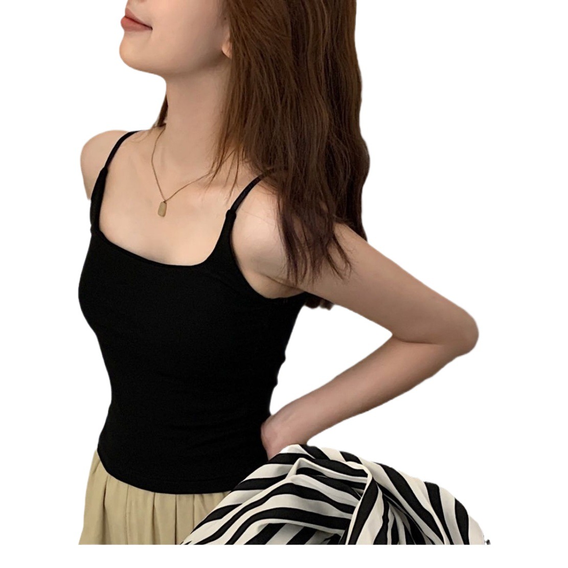 Warm Elamodal Camisole 702 Upgraded Autumn and Winter Women's Inner Base Tube Top with Chest Pad