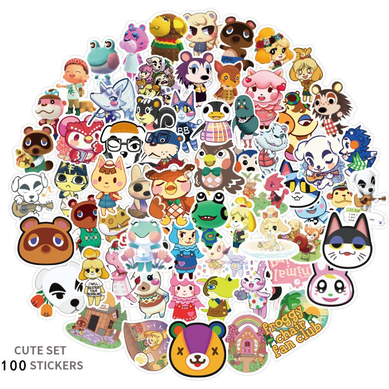 100 pieces Animal Mori Friends Association Animal Crossing mobile scooter luggage computer graffiti stickers