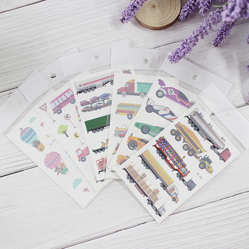Picture of Spot children's tattoo stickers cartoon car engineering car waterproof odor-free cute boys and girls baby stickers cross-border