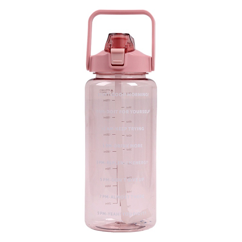 Cross-border Large Capacity Gradient Plastic Cup Foreign Trade Bounce Lid Straw Cup Portable Outdoor Sports Kettle