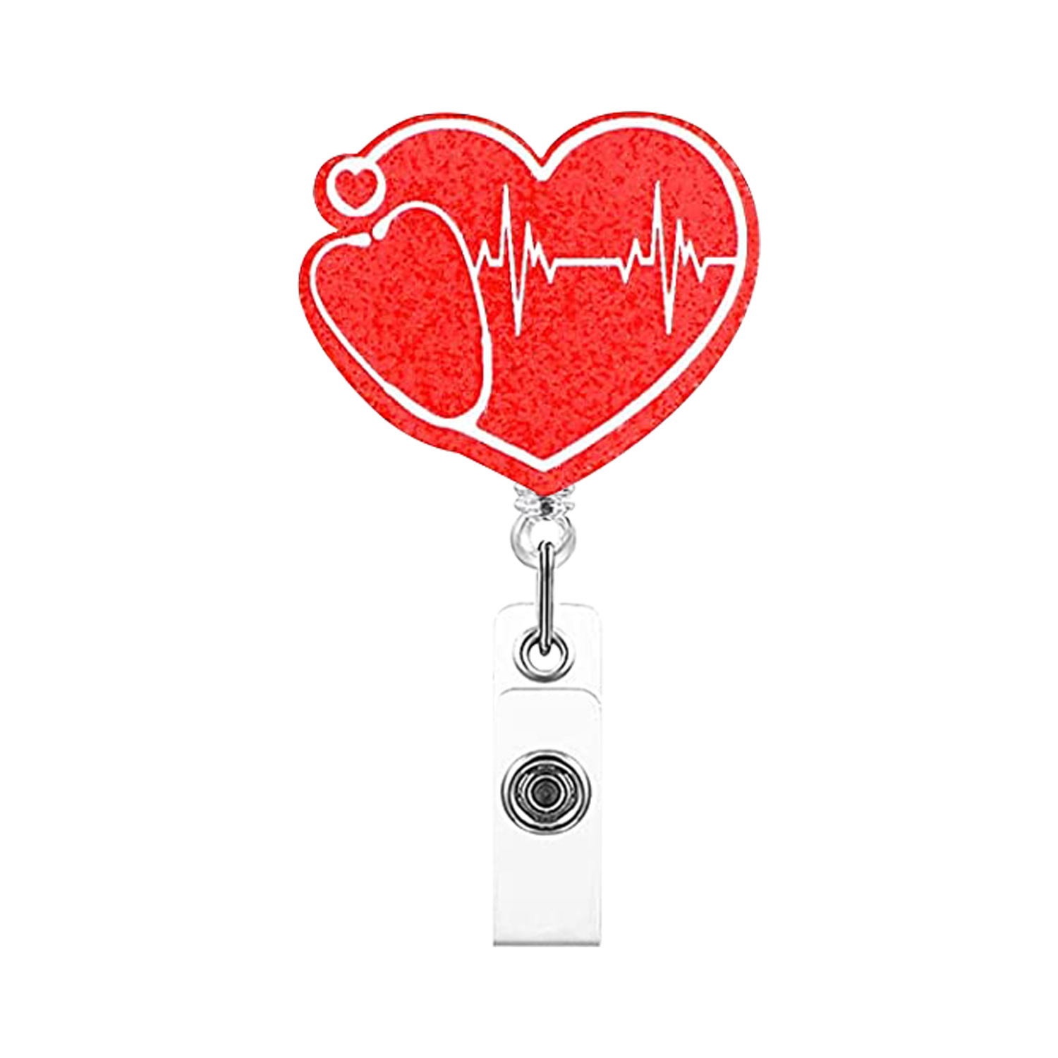 Picture of Acrylic Uterine Love Clothes Needle Mask Easy Pull Buckle Easy Pull Doctor Nurse Retractable Badge Reel