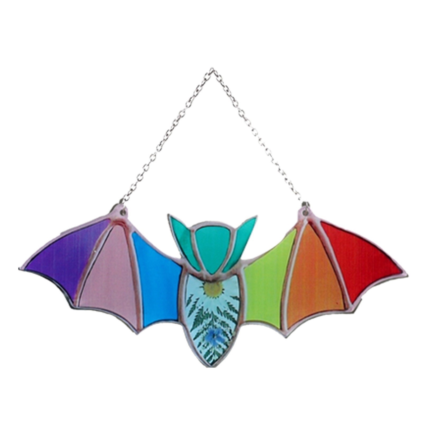 Picture of Halloween Decoration Hanging Acrylic Bat Window Wall Pendant Halloween Home Decoration Colorful Bat