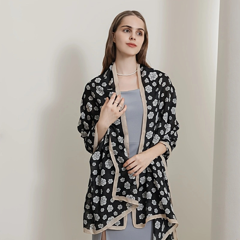 Picture of Small Large Scarf Autumn and Winter Women's Cotton and Linen Scarf Summer Lunch Break Air-conditioning Room Shawl Dual-use Travel Scarf Fashion