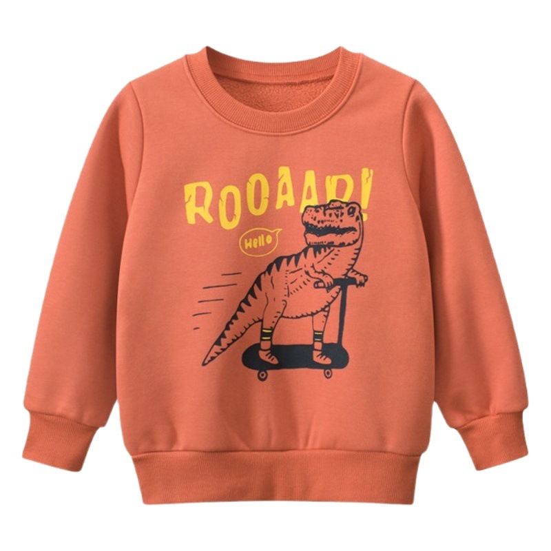 27Kids Korean Style Kidsren's Clothing Autumn and Winter New 2024 Kidsren's Sweatshirts Baby Boy Clothes Dinosaur Cross-Border Wholesale Trend