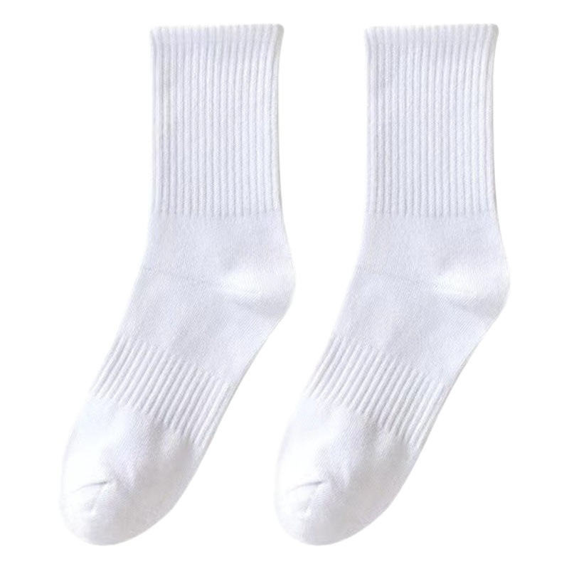 Socks men's mid-calf length socks solid color spring and summer sports basketball socks sweat-absorbent unisex stockings trendy cool