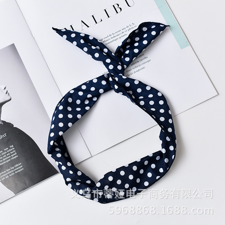 Picture of Korean Style Fresh Iron Wire Headband Cute Polka Dot Headband Printed Headband Foreign Trade Hot Selling Headband Headwear Cross-Border