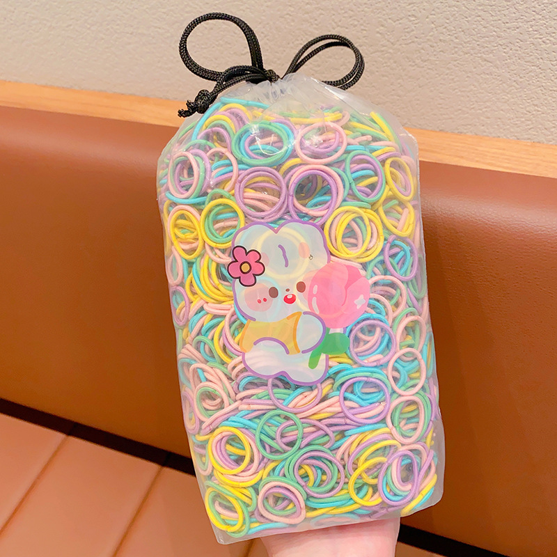 Picture of 600 children's good elasticity does not hurt the hair rubber band baby hair thumb hair band Little girl hair rope hair rope