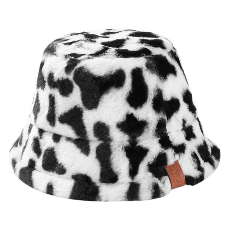 New Korean style trendy leopard print fisherman hat women's autumn and winter warm thickened adjustable flannel student hat