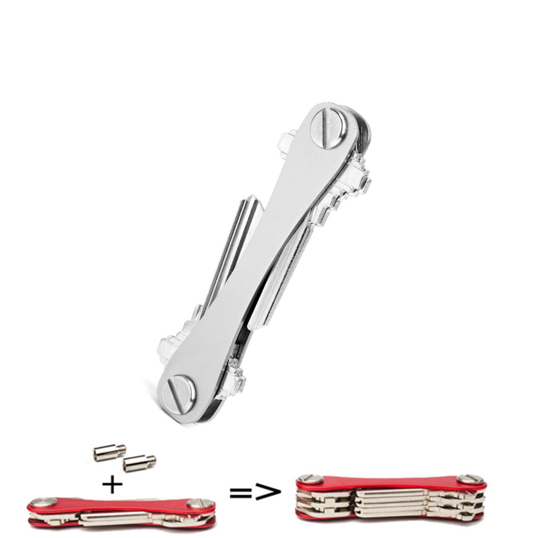 Picture of Aluminum Alloy key holder outdoor pendant metal key organizer multi-function key chain creative household key bag