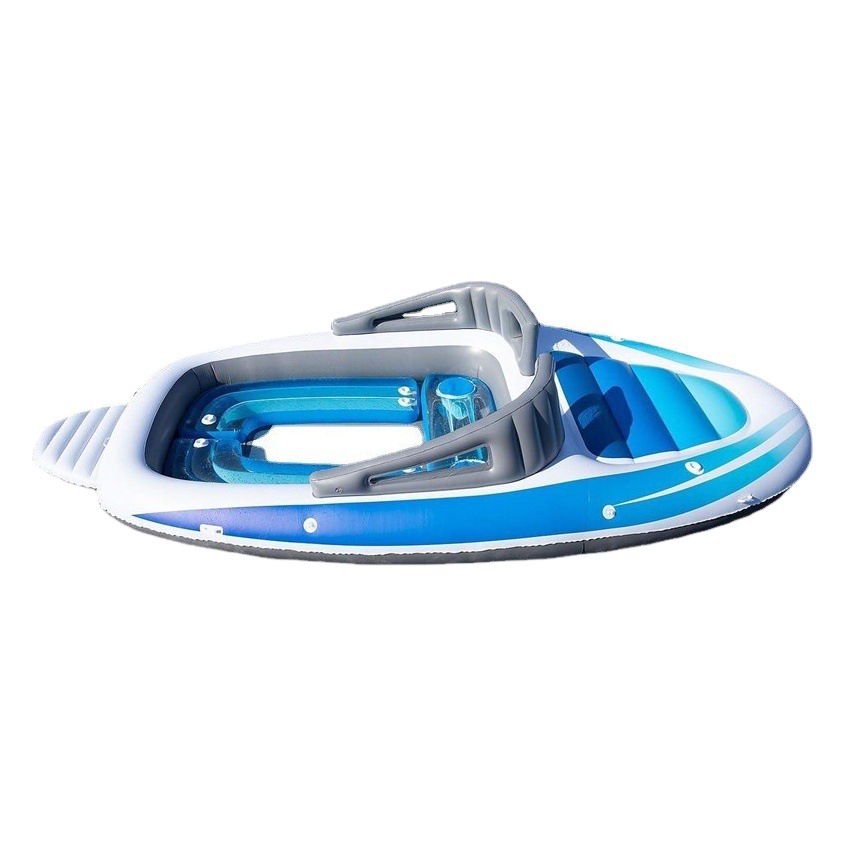 Factory spot inflatable PVC water 6 people Island floating bed pirate ship cutting inflatable water floating bed multi-person floating row