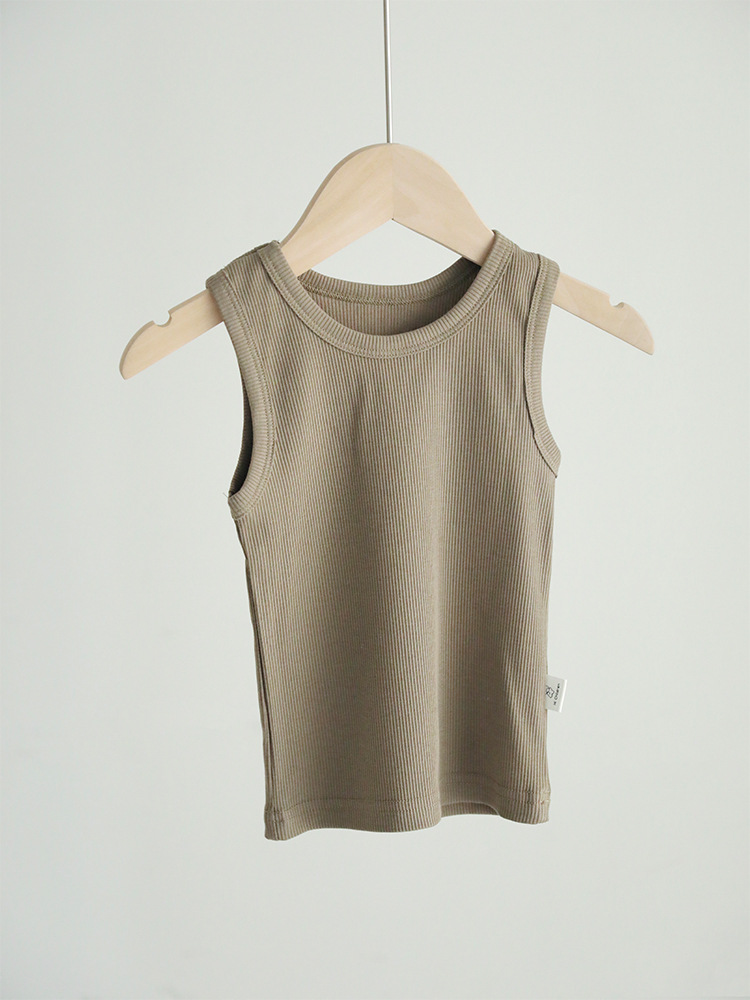 Picture of 2025 Children's Threaded Vest Youcan Silk Cotton Thin Round Neck Base Shirt Baby's Sleeveless T-shirt for Boys and Girls