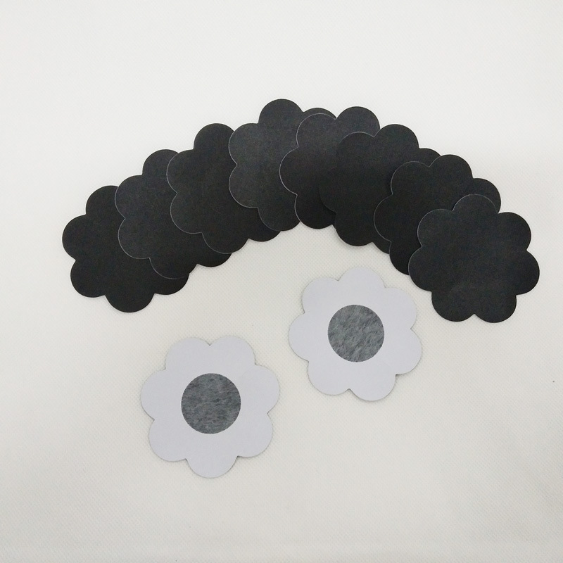 Anti-running light chest stickers disposable invisible 7.5cm silk flower-shaped breast stickers anti-bump nip covers