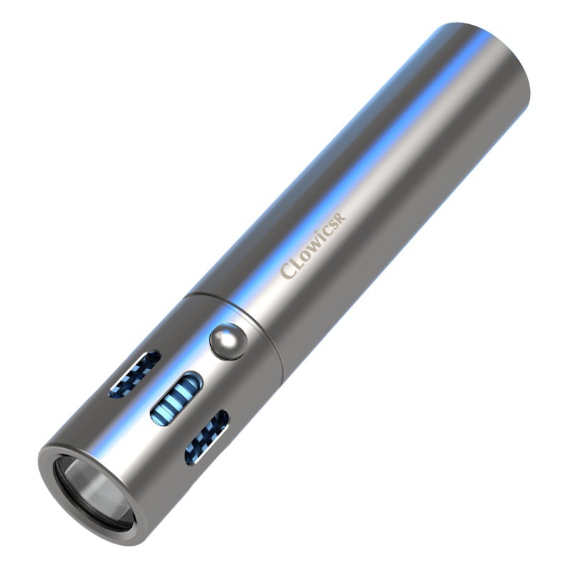 Cross-border new strong light flashlight outdoor super bright long-range white laser flashlight high power portable stainless steel flashlight