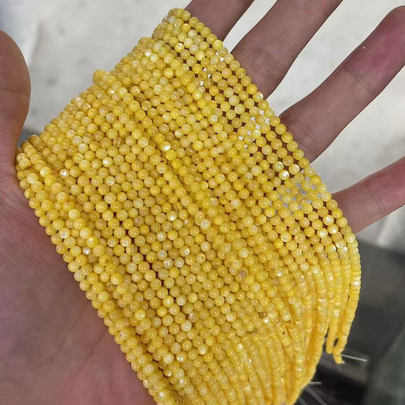 Picture of 3mm Natural Freshwater Shell Beads Round Beads Colorful DIY Jewelry Accessories Hairpin Shell Beads Bracelet Necklace Clavicle Chain Beads