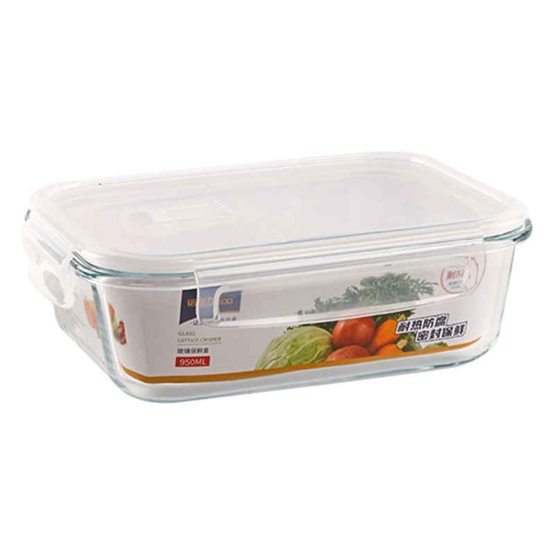 Picture of High Boron Glass Lunch Box Accompanying Gift Heating Bowl Microwave Oven Refrigerator Fresh-keeping Box Office worker Lunch Box with Meal Lunch Box