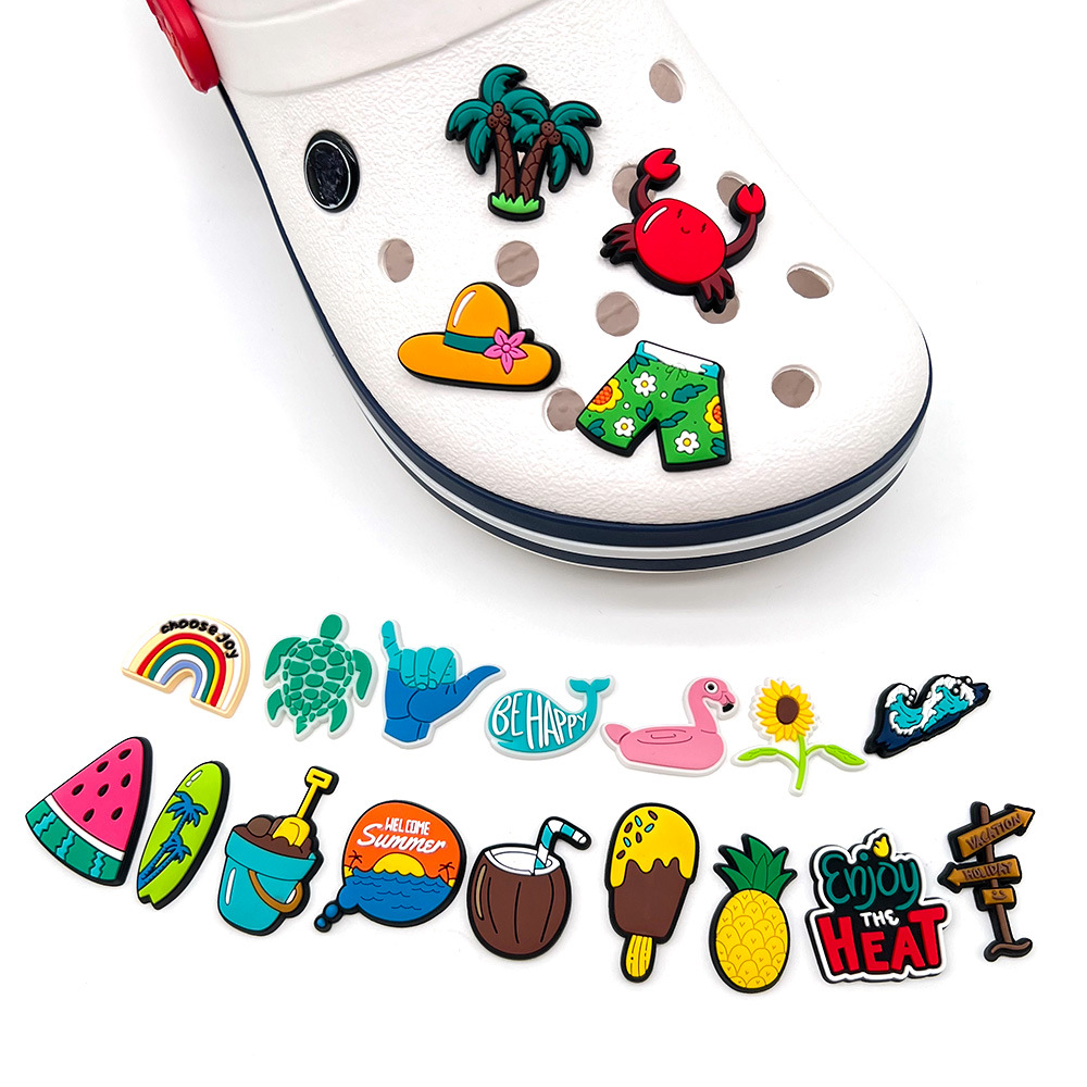Picture of suit Summer Style Series Cave Shoes Shoes Flower PVC Soft Rubber Shoes Decorative Buckle Cave Shoes Flower Shoe Buckle DIY Shoes