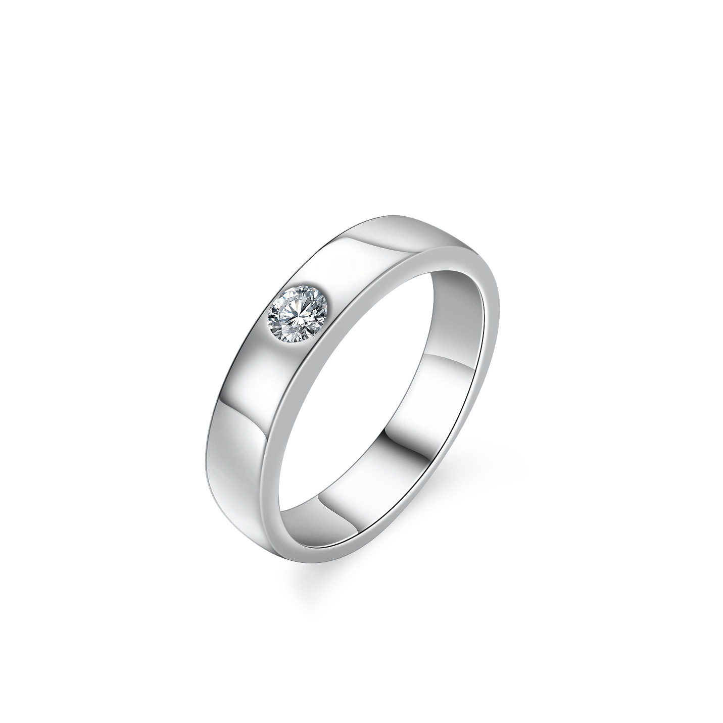 Picture of S925 Silver Ring Moissanite Moissanite Men's Ring European and American Straight Row Men's Ring Cross-Border