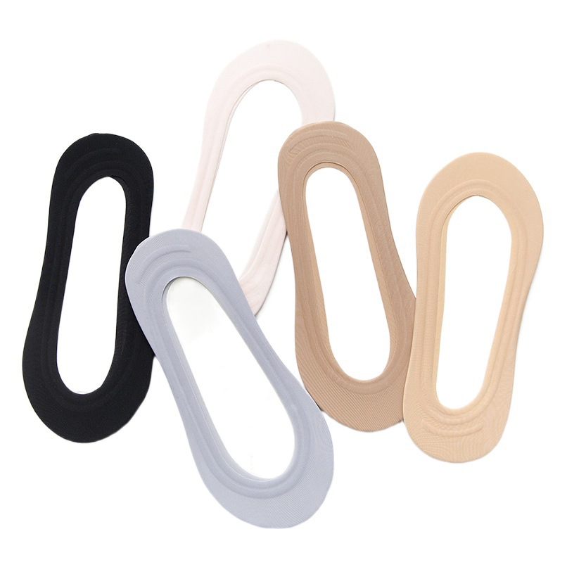 Ice Silk Women's Boat Socks Tutu Cotton Bottom Non-Slip Invisible Women's Shallow Socks Black High Heels Popular Socks Summer Thin