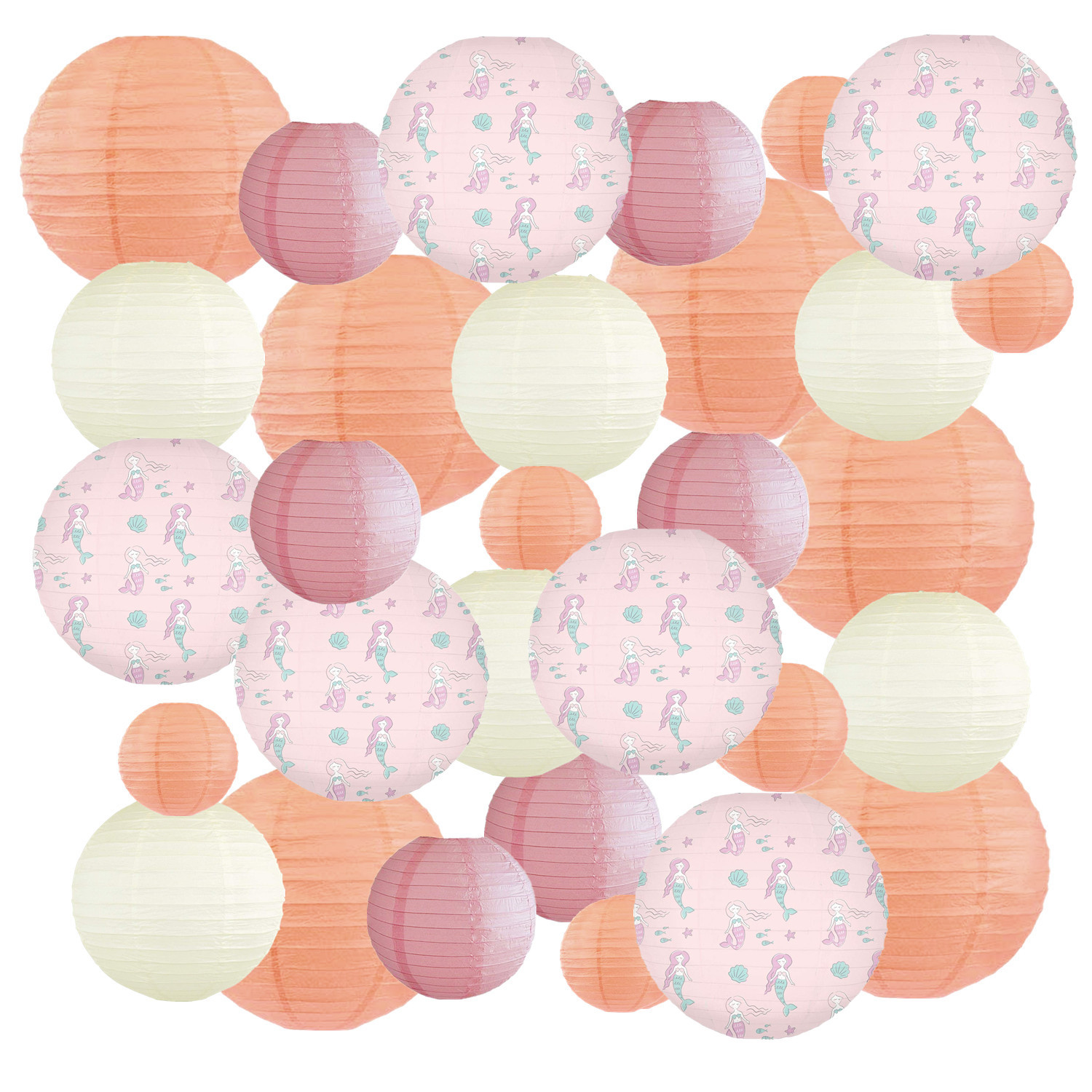 Picture of Spring, Summer, Autumn and Winter Colorfulful Paper Lanterns Round Foldableable Paper Art Combination Set Hanging Lanterns
