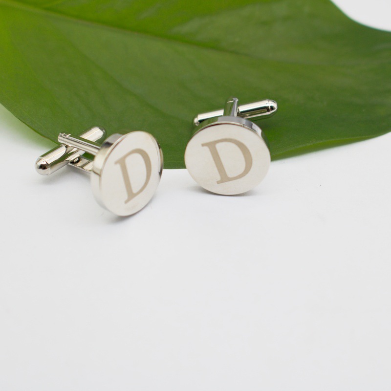 Picture of High-End Letter Cufflinks Men's Shirt Collar Clip Set Metal Accessories Business 26 Letters Laser in Stock