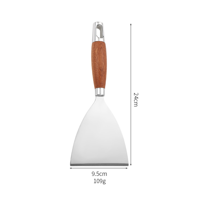 Picture of Cooking Teppanyaki Stainless Steel Steak Spatula Pizza Spatula Hand Cake Tool Triangular Spatula Pancake Spatula