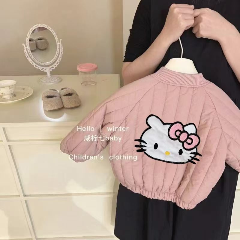 Picture of Girls cotton-padded jacket coat baby 2024 new fleece-lined autumn and winter thick cotton-padded children's embroidery warm winter cute