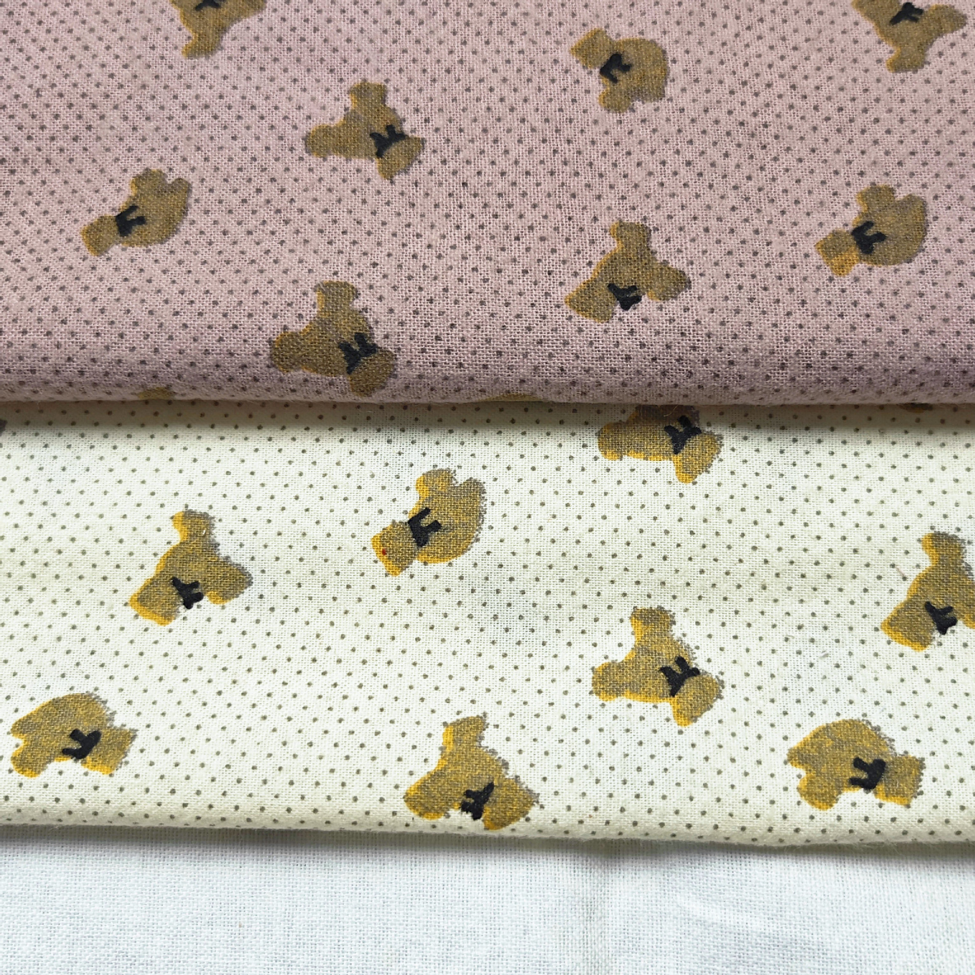 Autumn and winter cotton brushed plain weave bear breathable woven printed fabric jacket skirt children's clothing fabric home boutique