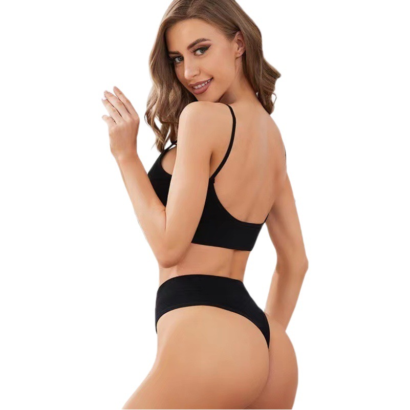 European and American style Foreign trade thong Women's Mid-waist women's sexy invisible foreign trade T pants plus size sports fitness T-shaped underwear