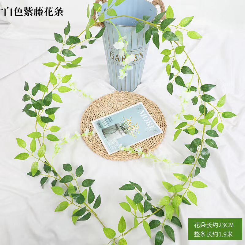 Picture of Simulation wisteria flower false Flower Vine decorative flower winding hanging flower plastic flower Vine string flower plant pipe shading flower
