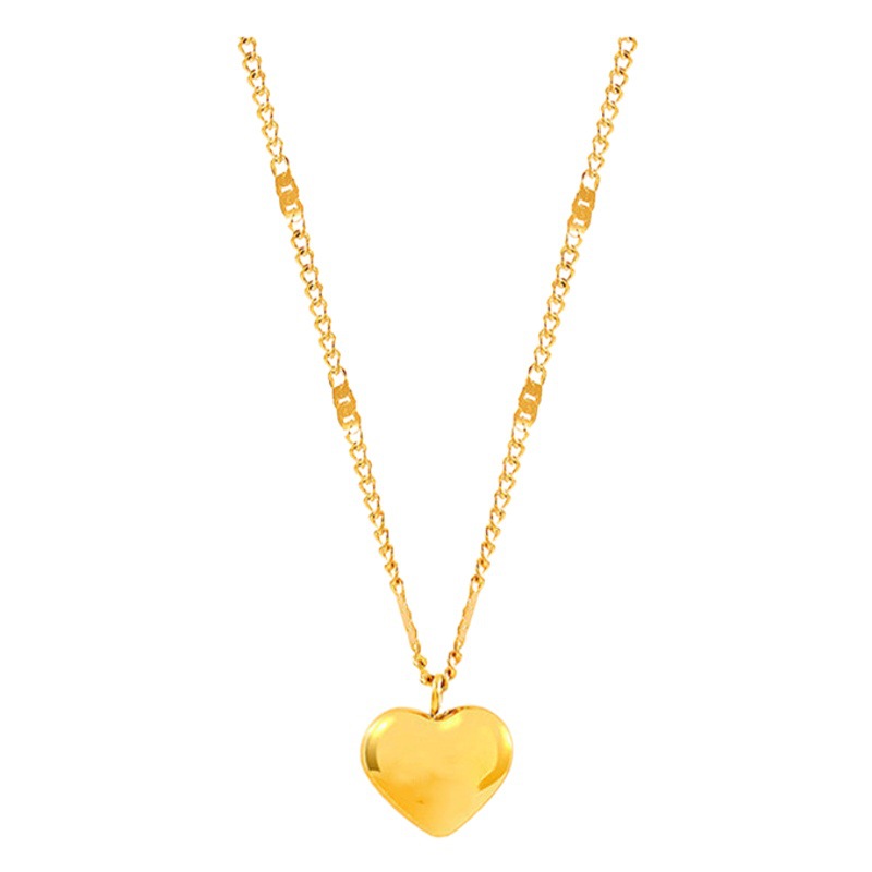 New cross-border couple clavicle chain geometric heart-shaped accessories light luxury temperament simple sweet love pendant necklace