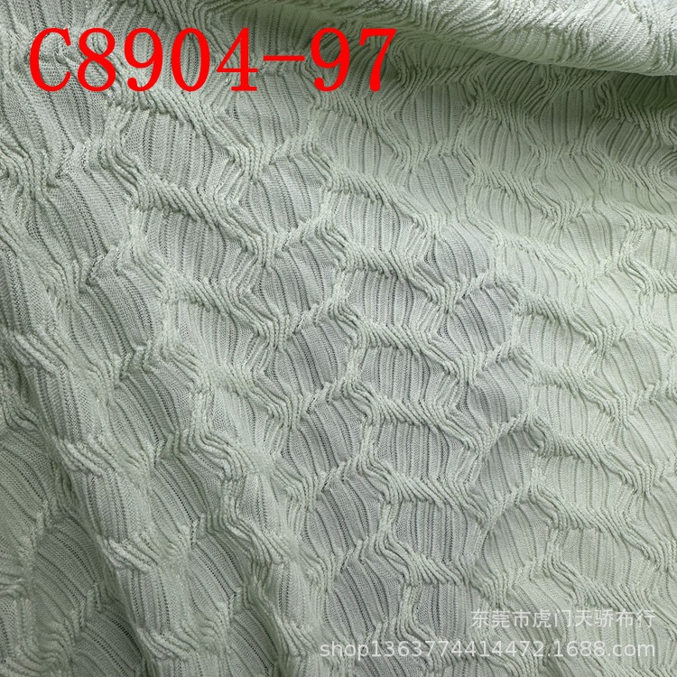 Spot Knitted Mesh Jacquard 220g Spider Web Jacquard Wrinkle Jacquard Casual Clothing Fabric