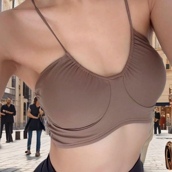 Sports Underwear European and American Thin Shoulder Strap Crossed Beautiful Back Sports Underwear Women's U-shaped Fitness Vest Yoga Sling Outer Wear