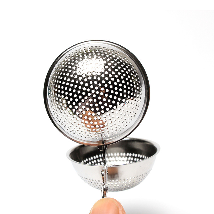 Picture of Modern simple 304 stainless steel tea drain handle round ball tea strainer with handle tea ball spot tea strainer wholesale
