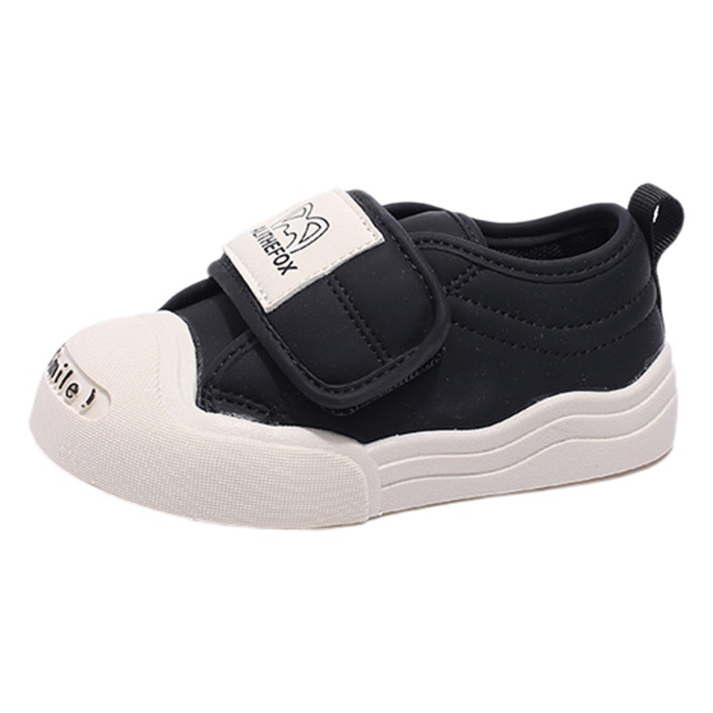 2025 Autumn New Children's Canvas Shoes with Velcro Shell Toe Korean Style Boys' Casual Shoes Girls' Skate Shoes