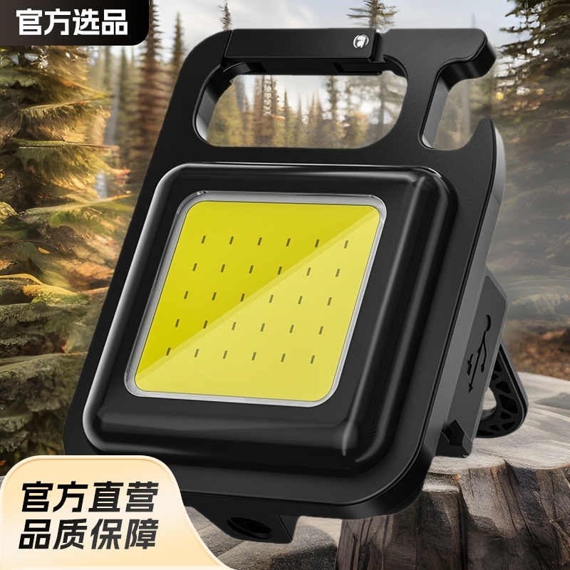 Keychain Light Strong Rechargeable Flashlight Super Bright Outdoor Multifunctional Portable Mini Work Light Small Camping Light