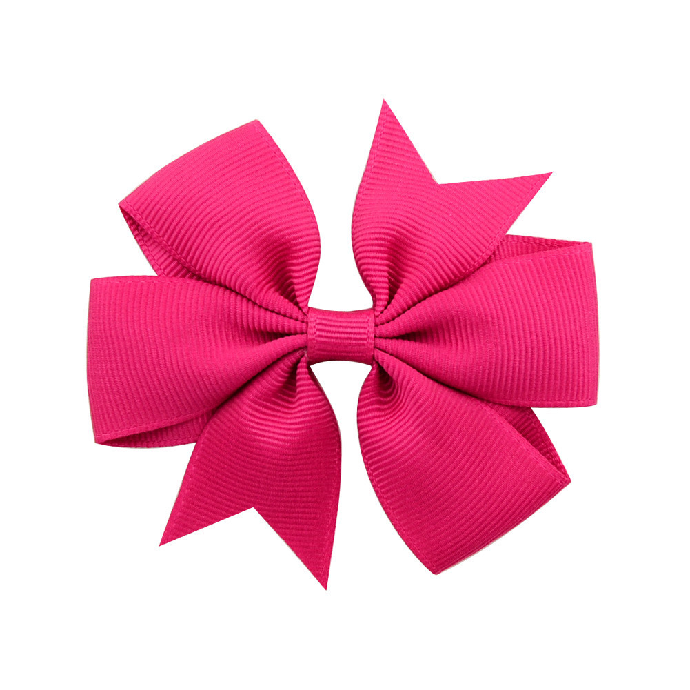 Picture of 53 Colors Amazon Hot Selling Six-Ear Pure Color Ribbed Fishtail Bow Hairpin Hair Accessories Kidsren's Headwear 564