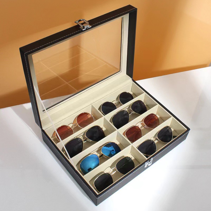 Picture of Spot wholesale glasses box sunglasses sunglasses multifunctional display box pu leather glasses storage box