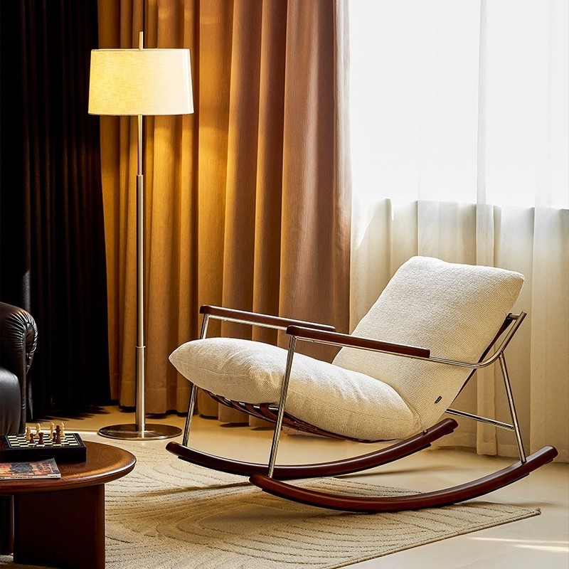 Fika Rocking Chair Living Room Modern Light Luxury Removable and Washable Soft Sofa Designer Lounge Chair Single Rocking Chair