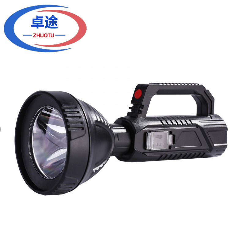 New LED outdoor long-range lighting USB charging portable lamp camping portable lamp probe plastic flashlight wholesale