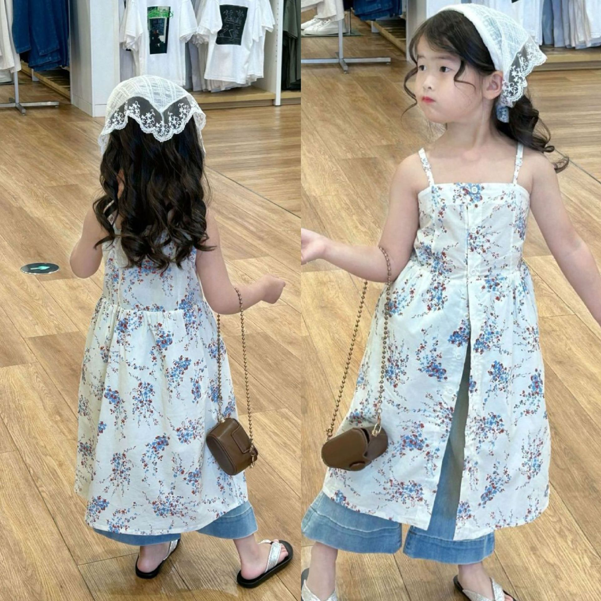 Girls dress summer new holiday style beach skirt with skirt children a generation of hair