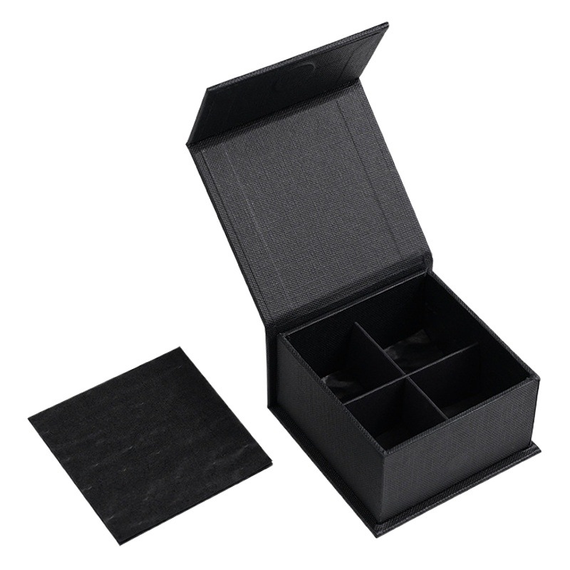 Chocolate gift box packaging box in stock wholesale magnetic flap cardboard box chocolate candy black gift box