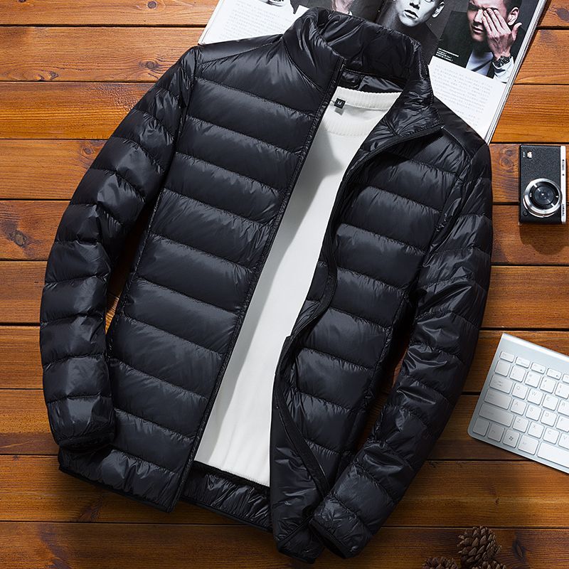 Autumn and Winter New Light Down Cotton-padded Jacket Men's Short Vertical Collar Hooded Casual Trendy Brand Couple Casual Cotton-padded Jacket