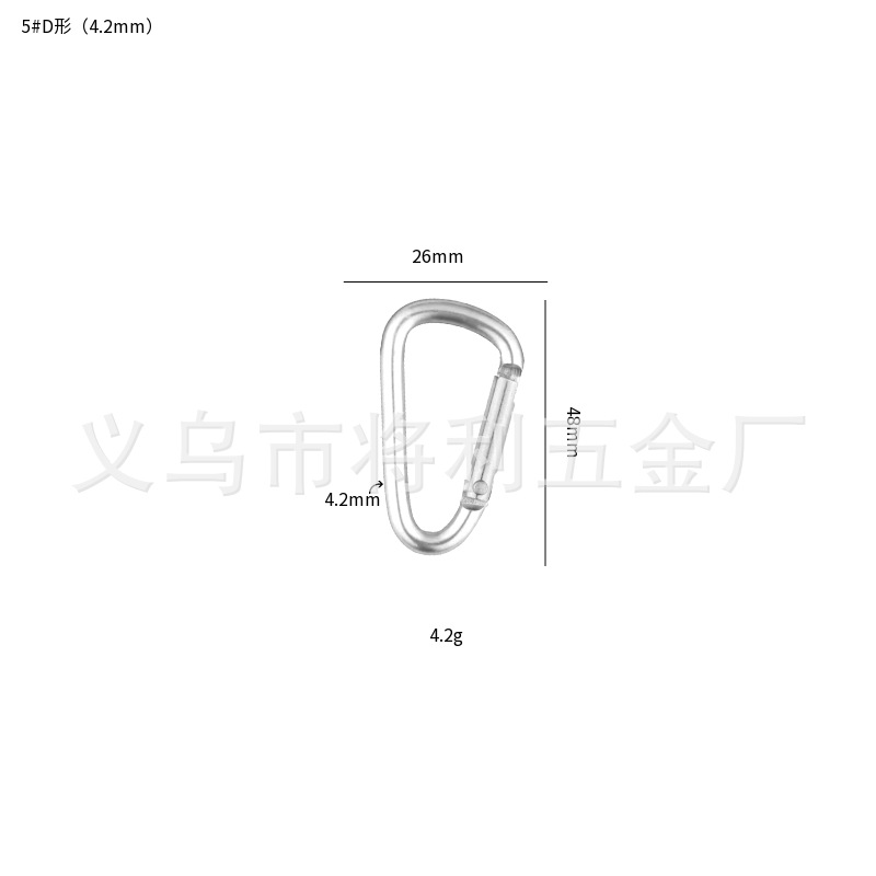 Picture of In stock wholesale 4 5 6 7 8 D type hard aluminum alloy environmental protection carabiner outdoor travel spring hook
